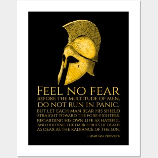 Motivational Ancient Spartan Proverb Posters and Art